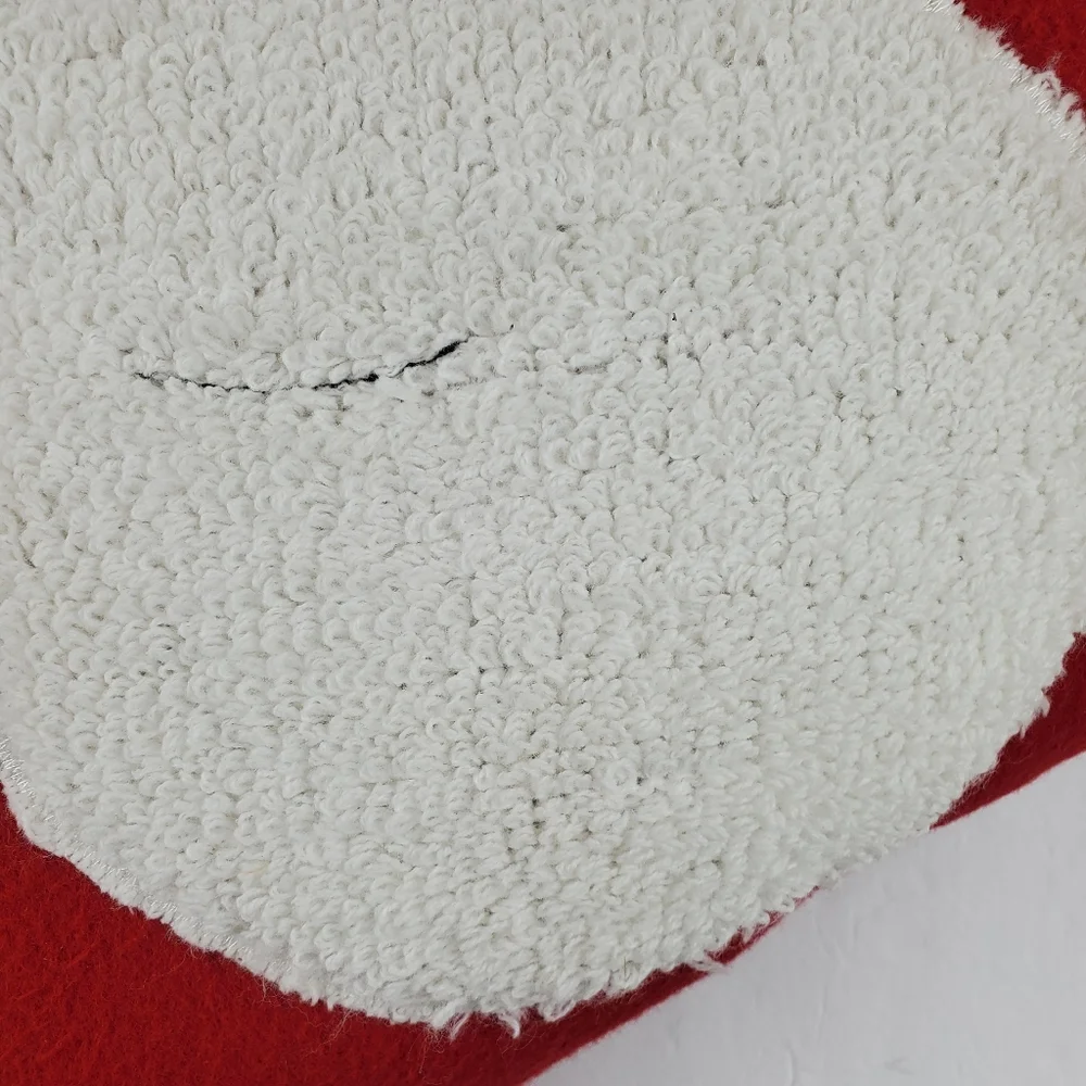 Red felt embellished snowman pillow 16x16